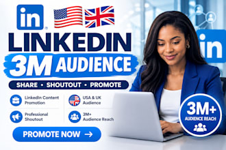 shoutout promote your content or post to 3m linkedin audience, reshare post