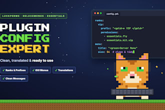 configure your minecraft plugins, luckperms ranks and deluxemenus guis