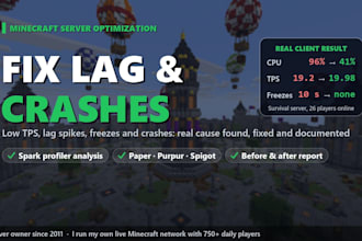 fix your minecraft server lag, low tps and crashes