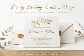 design luxury wedding invitation and save the date card