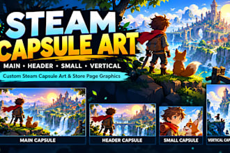 create custom steam capsule art, steam store page graphics and game banner