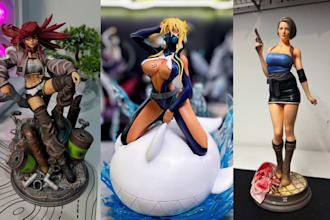 paint anime figure garage kit action figure hand painting resin statue miniature