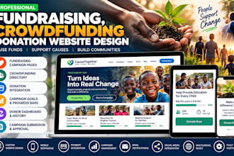 design wordpress fundraising website, crowdfunding website and donation website
