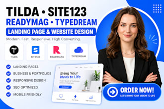 design tilda website site123 readymag landingpage typedream website in 24 hours
