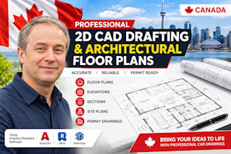 do professional 2d cad drafting and architectural floor pl