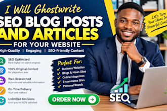ghostwrite SEO blog posts and articles for your website, facebook, instagram