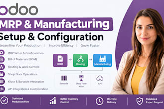 odoo mrp odoo manufacturing setup bom routing shop floor kiosk barcode API