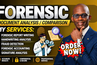 do forensic document, handwriting and signature verification, comparison, report