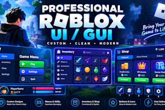 create professional roblox ui, gui and game interface design