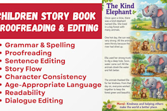 edit proofread your children book kids story picture book