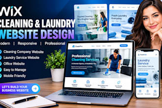 design office website, laundry service website, cleaning, company wix website