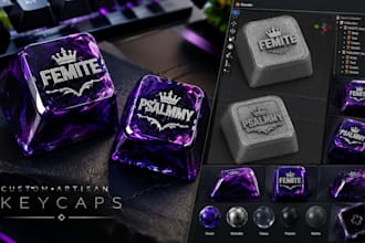 design and sculpt custom artisan keycaps and 3d printable stl models