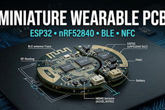 design low power wearable pcb miniature with esp32 nrf52840 ble nfc