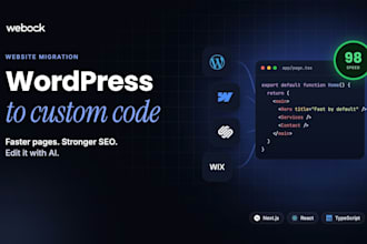 rebuild your wp site in custom code, with faster speed and better SEO