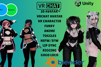 create custom furry avatar vrchat avatar vr character vrc avatar nsfw 3d model