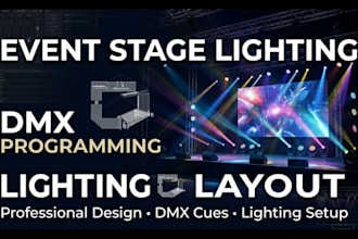 create event stage design and program dmx lighting cues in qlc and lightkey