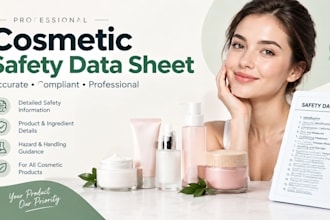 create a professional safety data sheet for your cosmetic product brand