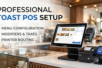 configure toast pos menu and system settings