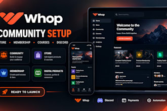 setup whop community, whop store, membership setup discord and digital product