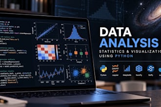perform data analysis, statistics and visualization using python