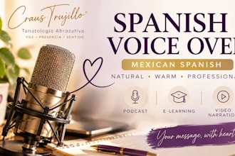 record a warm and natural mexican spanish voice over