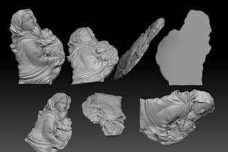 3d bas relief model stl for cnc router and carving, 3d printing, 3d sculpture