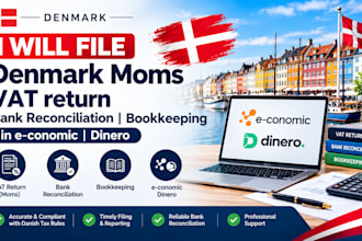 file denmark moms vat return bank reconciliation bookkeeping in e conomic dinero