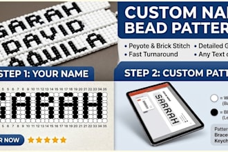 design custom name bead patterns for peyote, brick stitch, and loom