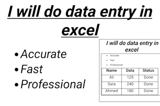 do data entry excel typing