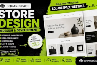 build squarespace store design, redesign squarespace website development