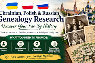 discover ukraine, poland, russian ancestors genealogy research and family tree
