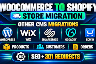 migrate woocommerce to shopify, godaddy wordpress to shopify website migration
