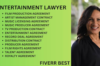be your entertainment lawyer for film, TV, producers, artists and music deals