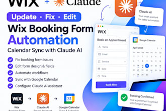 update fix edit claude ai redesign wix booking form automation calendar sync