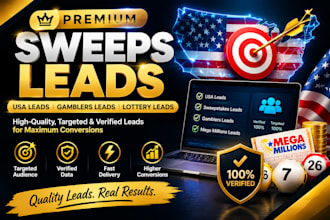 give premium first hit leads sweeps leads, mega millions leads, senior elderly