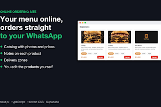 create an online ordering website that sends orders to whatsapp