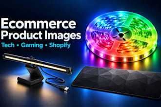 create ecommerce product images for tech and gaming brands