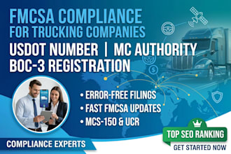 handle dot, mc and boc 3 registration for trucking companies