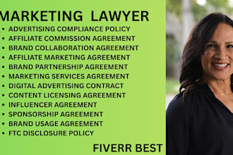 be your marketing lawyer for affiliate deals,brand partnership and ad compliance