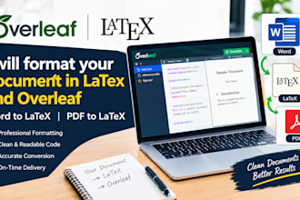 format your document in latex and overleaf, word to latex, PDF to latex