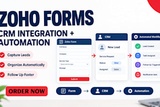 setup zoho forms, CRM integration and workflow automation