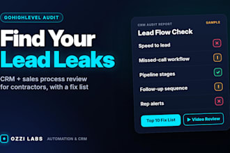 audit your gohighlevel account and sales process for contractors