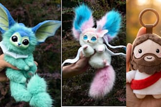 custom handmade soft plush toy stuffed animal personalized kawaii plushie design