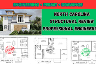 provide north carolina residential permit drawings and structural engineering
