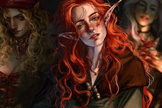 draw modern anime portraits or detailed fantasy story