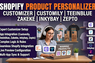 shopify product personalizer customizer customily teeinblue zakeke inkybay zepto