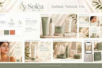 create a modern skincare brand identity