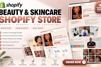 design beauty shopify store, skincare store, beauty website, skincare website