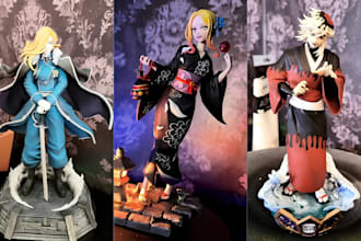 3d print and figure painting anime figure resin statue action figure miniature