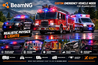 develop beamng emergency vehicle mods with realistic physics and lights